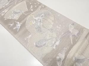 アンティーク　花鳥模様織り出し袋帯（材料）